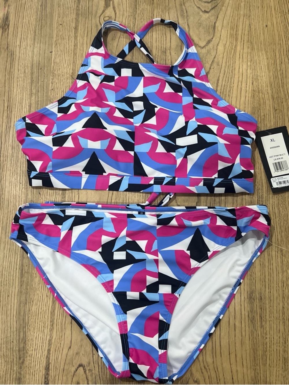 Spyder Women’s Two-Piece Bikini Set in Pink, Blue, Black, White adjustable back